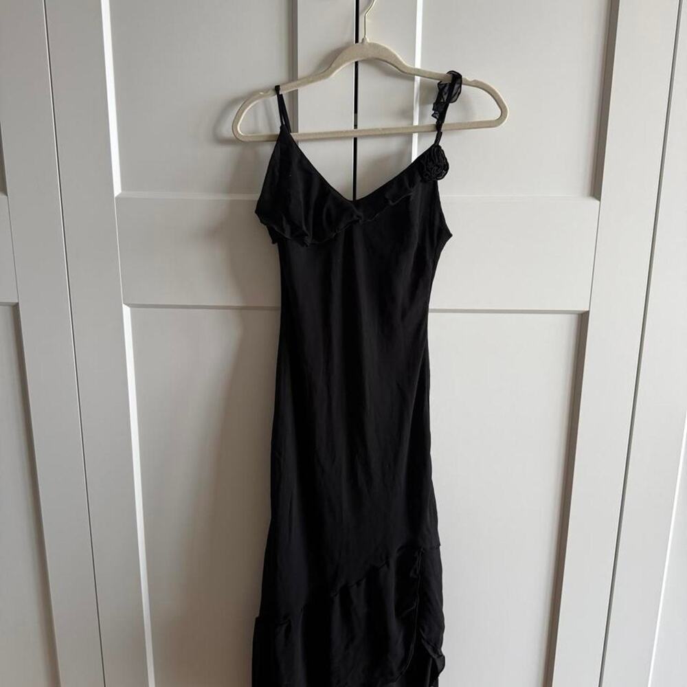 Aritzia Wilfred Black Cannelle Slip Dress